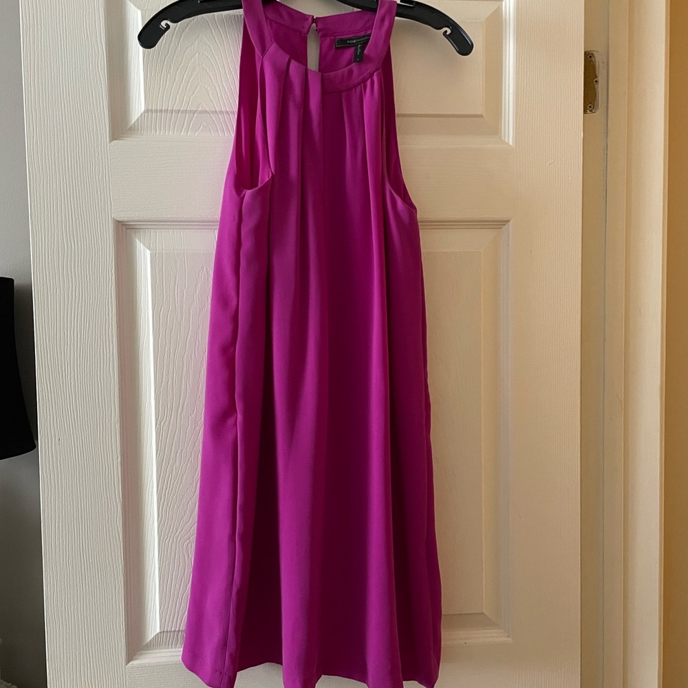 Worn once! BCBG magenta dress with key hole opening. Size small